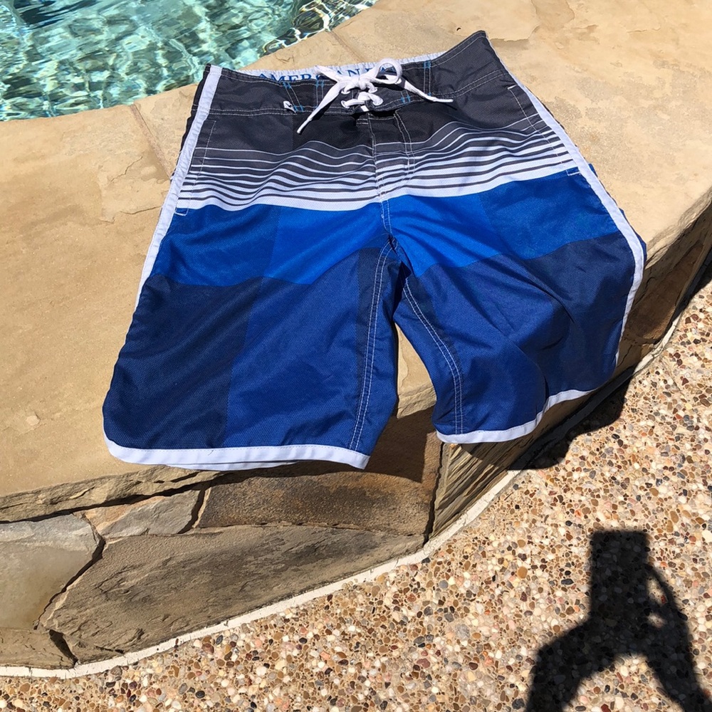 American Eagle boys striped swimsuit boardshort XS
